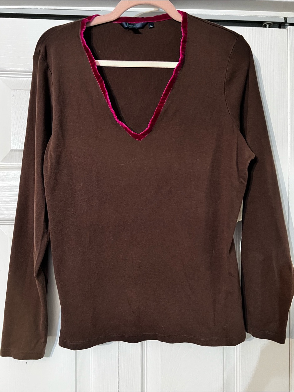 Boden Cotton Shirt with Velvet Trim